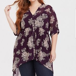 Torrid Chiffon Hi Lo Tunic Top